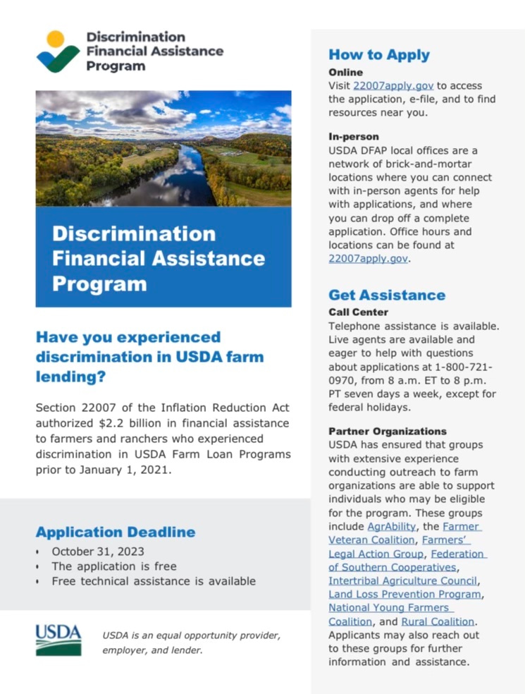 USDA Announced Farm Loan Discrimination Application